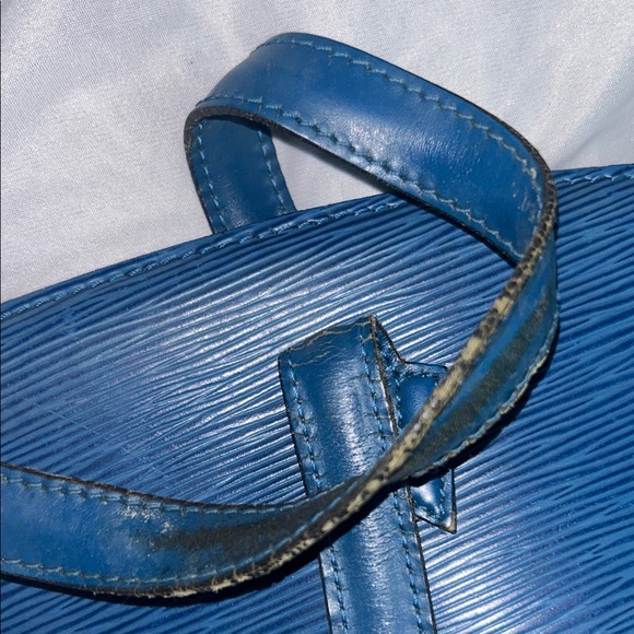 VINTAGE Louis Vuitton St. Jacques Blue Epi Leather Tote Handbag - Picture 5 of 13